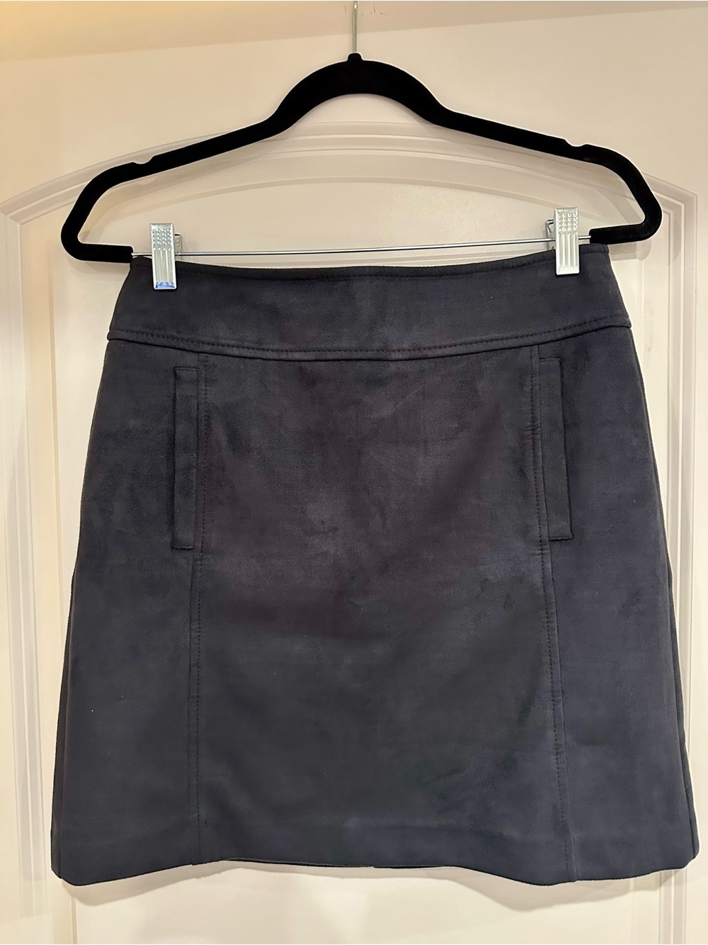 LOFT Navy Faux Suede Mini Skirt
